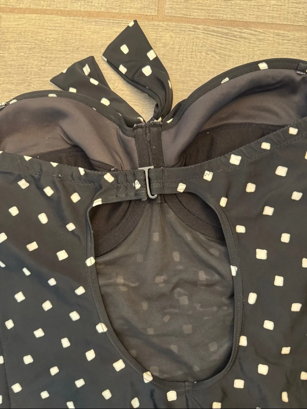 Christina Black and White Polka Dot One-Piece Swimsuit - Picture 6 of 9